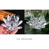 3 Foots Crystal Lotus Flower Anti-slip Glass Lotus Feng Shui Decor Crystal Flower Figurine  Office