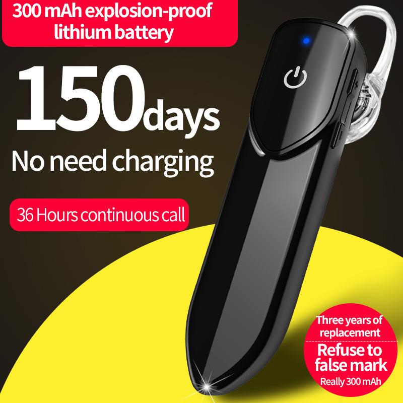 Беспроводные наушники Bluetooth-гарнитура Бизнес-гарнитура Hands Free с длительным режимом ожидания Водонепроницаемые наушники с шумоподавлением и микрофоном для вождения