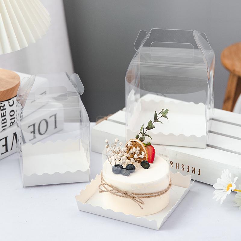 Прозрачные коробки для тортов с ручками (3", 4", 5", 6") и Коробки с Взрывающимся Шоколадным Фонданом (4", 5", 6")