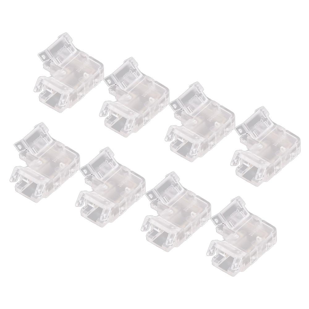 8pcs 8mm Strip Light Connector Transparent LED Strip Connector For COB LED Strip Light
