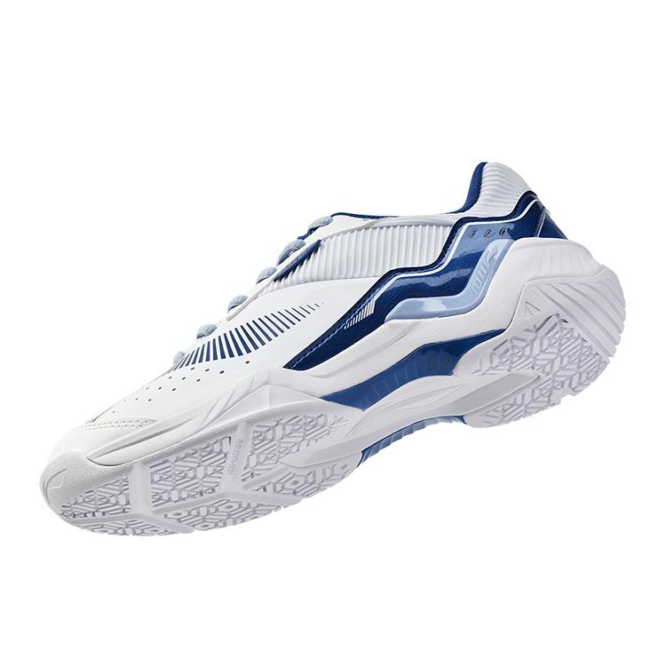 Li Ning Thunder Sonic Boom Амортизация Скользкая Устойчивая к истиранию Низкие Бадминтонные кроссовки Унисекс Белый Синий AYTV005-1