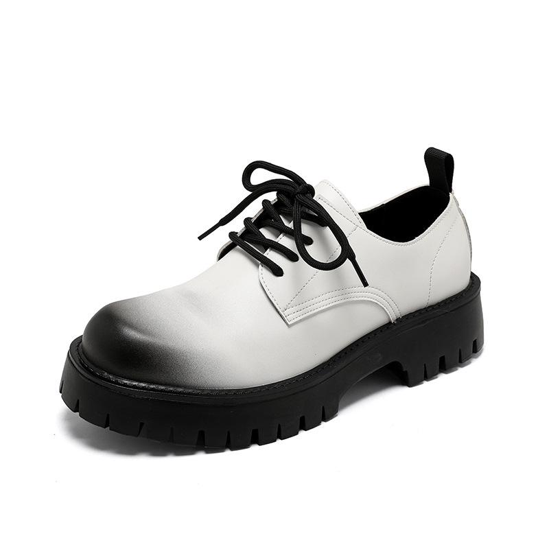 Большие повседневные кожаные туфли мужские новые ежегодные ботинки Martin с толстой подошвой и круглым носком 5691-R