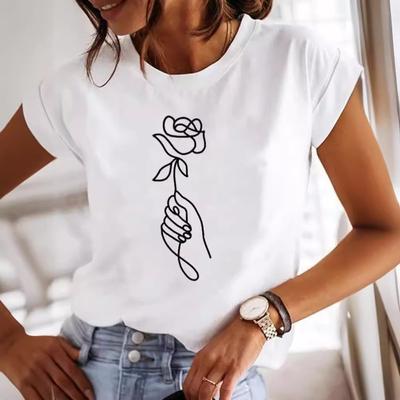 Летние бабочки Любовь Принт Большие хлопковые свободные короткие рукава с круглым вырезом Футболки женские