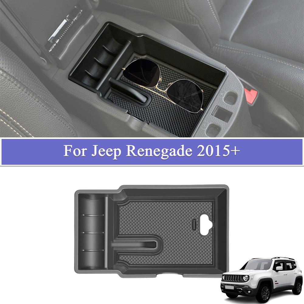 CMB1 Central Armrest Box Organizer Tray for Jeep Renegade 2015-2025 Center Console Storage Box Tidying Interior Car Accessories