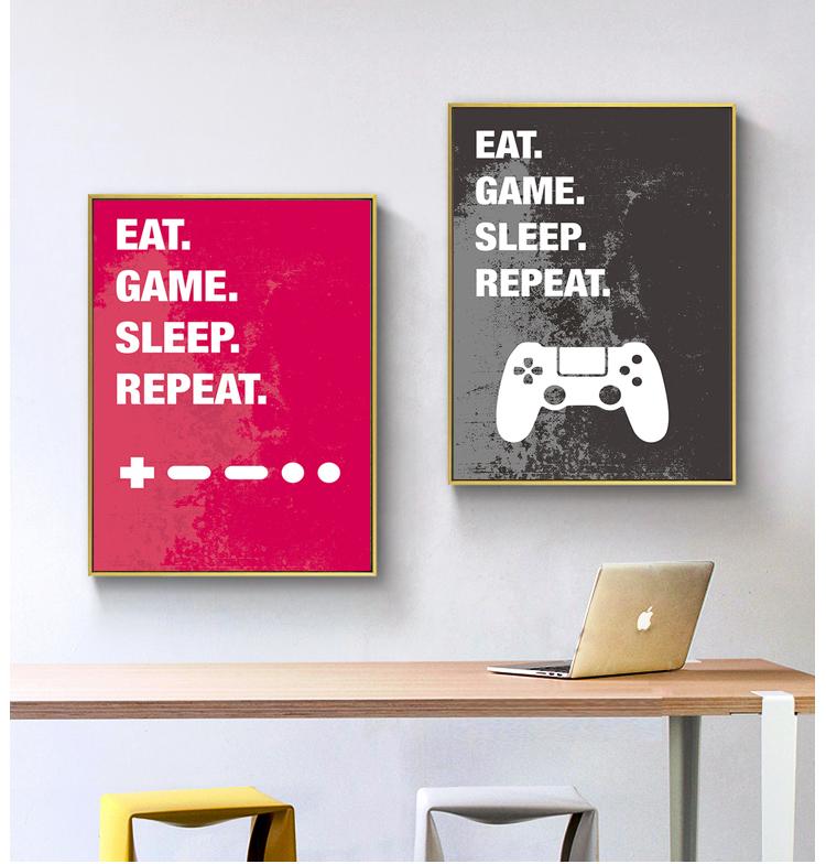 Абстрактная видеоигра, настенная живопись, холст, картина, украшение игровой комнаты, постер и принт для комнаты для мальчиков и девочек, художественный декор, подарок без рамки