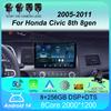 Автомобильный стерео радио Android 14 для Honda Civic 8th 8gen 2005 2006 2007 2008 2009 2010 2011 мультимедиа беспроводной carplay android auto