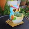 Yousheng Swing Owl Hanging Planter Resin Owl with Egg Flower Pot Garden Decoration Hanging Pot for Indoor Outdoor Plants Succulents