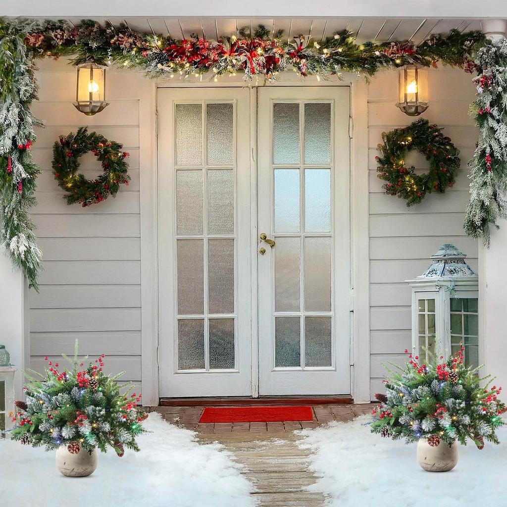 Праздничные кашпо Наполнитель для праздничных кашпо Праздничные кашпо Рождество Праздничные кашпо Наполнитель для праздничных кашпо Уличные украшения Освещенные искусственные рождественские елки со штативом