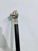 Sterling Silver Walking Wooden Stick Lion Head Handle Vintage Look Best Gift