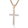 Trendy Pendant Necklaces for Men Metal Cross Stainless Steel Link Chain Accessories Irregularly Male Choker Shiny Jewelry