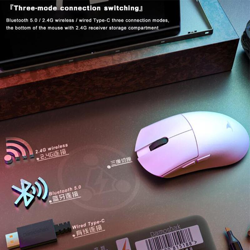 Motospeed Darmoshark M3 Bluetooth Беспроводная игровая мышь 26000 точек на дюйм PAM3395 Оптический датчик Компьютерная офисная мышь TTC для портативных ПК