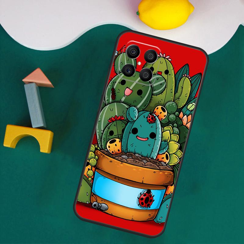 Чехол с кактусами и суккулентами для Honor 200 Pro 50 70 90 X9a X8a X8 X9 X8b X9c X9b Honor Magic 7 Lite 5 6 Pro