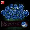 12 Blue Rose Flower Building Blocks Flower Bouquet Model Brick Home Decoration Adult Romantic Gift Children DIY Educational Toys