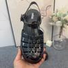 Женские плетеные римские сандалии на толстой подошве с высоким каблуком Melissa – Модные и универсальные, лето 2024.