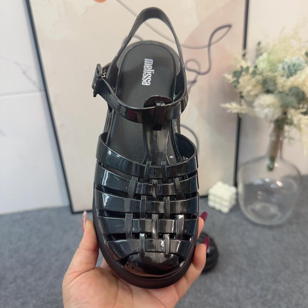Женские плетеные римские сандалии на толстой подошве с высоким каблуком Melissa – Модные и универсальные, лето 2024.