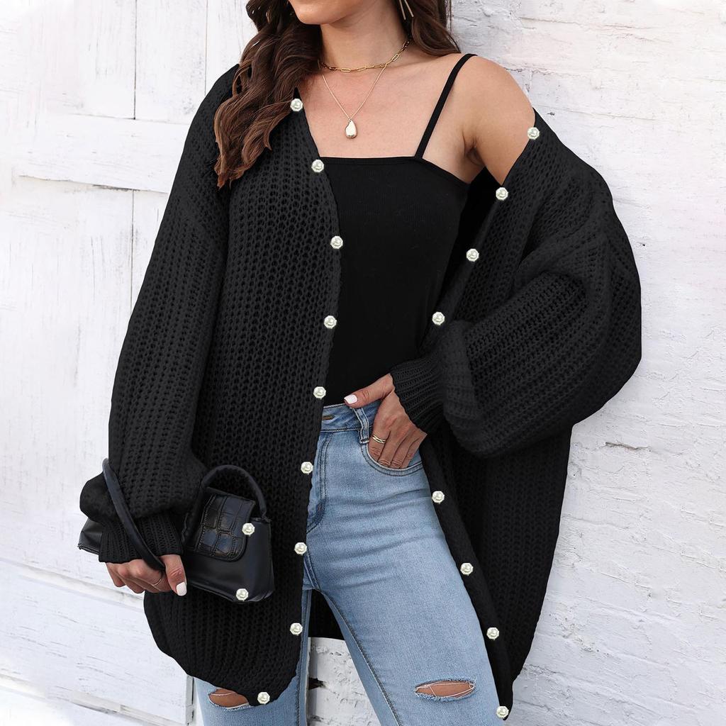 Женский толстый вязаный свитер кардиган свободный ленивый стиль повседневный свитер