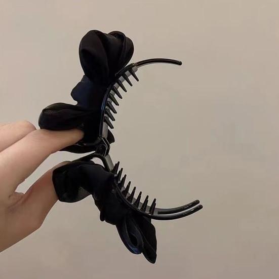 Женская заколка для волос с большим бантом, стильная однотонная заколка для волос в стиле принцессы с фиксацией волос