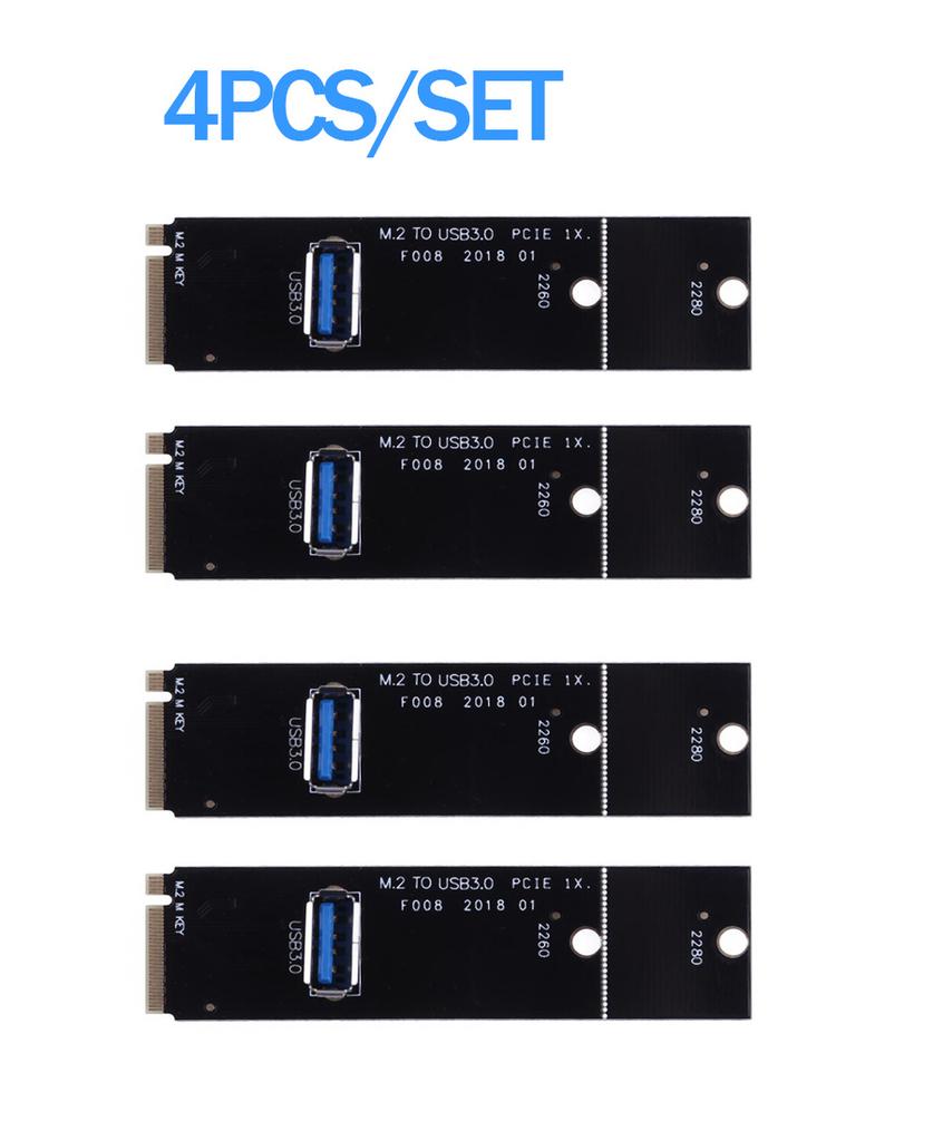 4x NGFF M.2 к USB 3.0 Переходник-райзер PCI-E для майнинг-машины