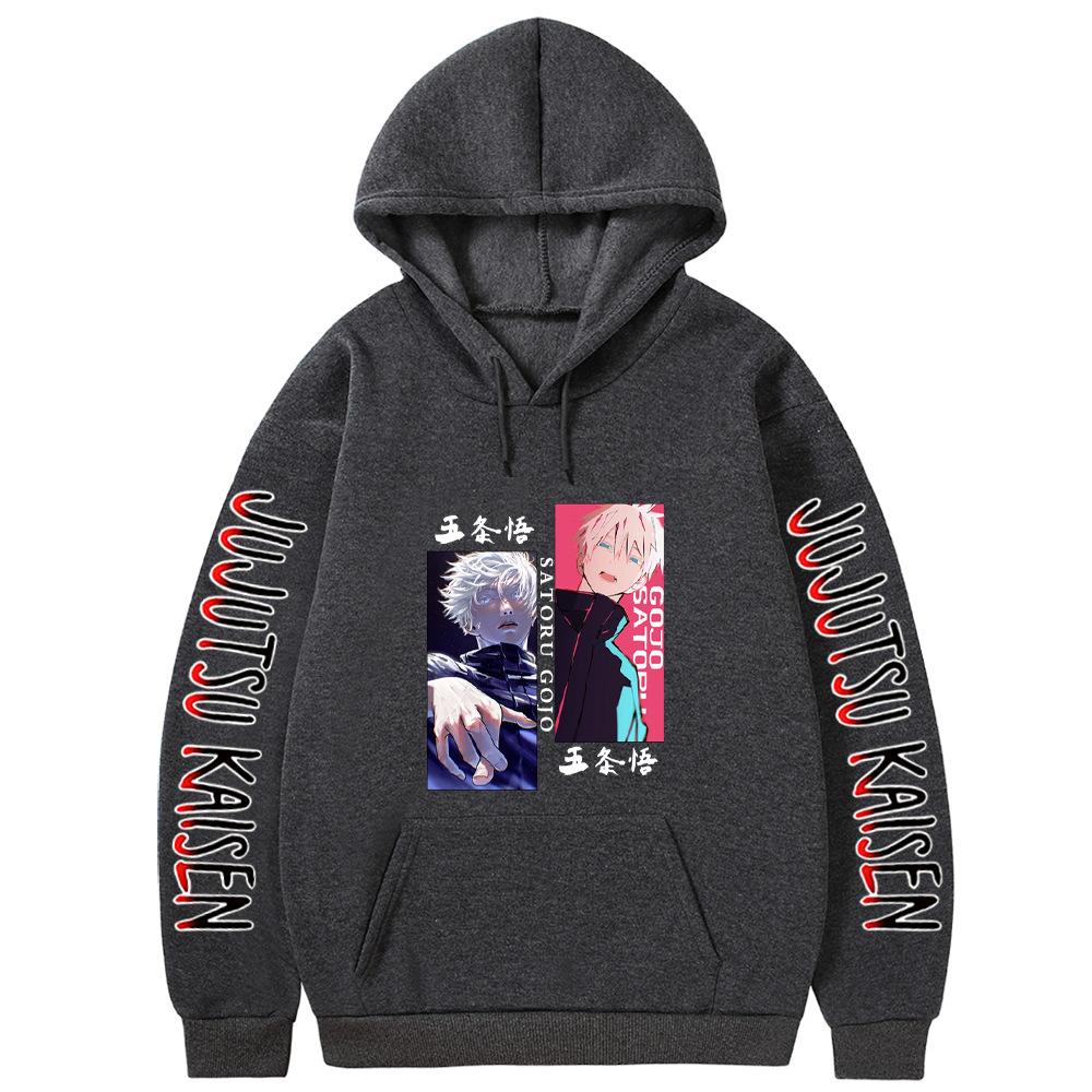 Gojo Satoru Jujutsu Kaisen Manga Graphic Printed Hoodies Vintage Hooded Oversized Long Sleeves Cotton Hoodie Men Women Clothes