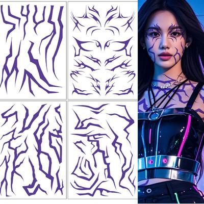Временные татуировки K-Pop Demon Hunters - Набор Руми и Джину для косплея и Рождества | Дизайны HUNTR/X и Saja Girl для мальчиков