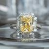 Европейские и американские высококачественные легкие роскошные кольца с блестящим желтым цирконом, обручальное кольцо, женские модные вечерние украшения