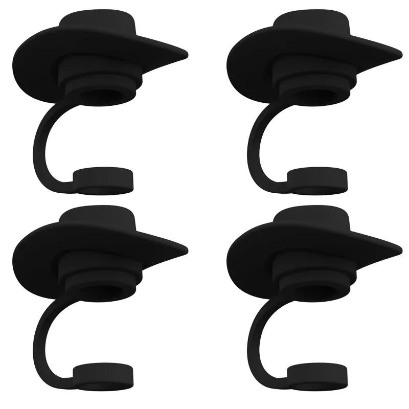 4pcs Cowboy Hat Suction Straw Cap For Stanley Cup 40 Oz Silicone Suction Straw Dust Plug Silicone Dust Cap 6-10mm General Size