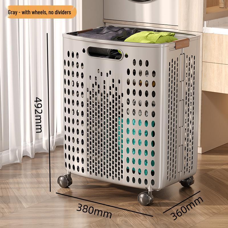 Складная корзина для белья большой вместимости в стиле шкива с перегородкой