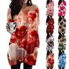 Women's Valentine's Day Love Heart Print Fashion Casual Long Sleeve Round Neck Top