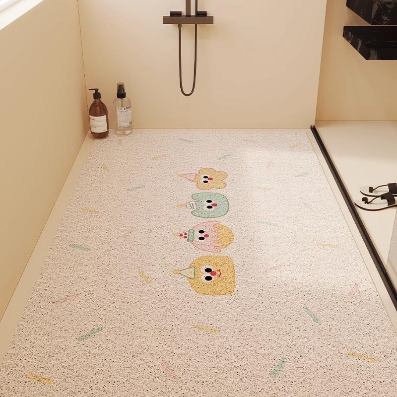 Коврик для душа и ванной комнаты Полное покрытие Полый Силиконовый Кольцевой Нескользящий Противоскользящий Коврик Дренаж Водонепроницаемый Легко чистить Для дома