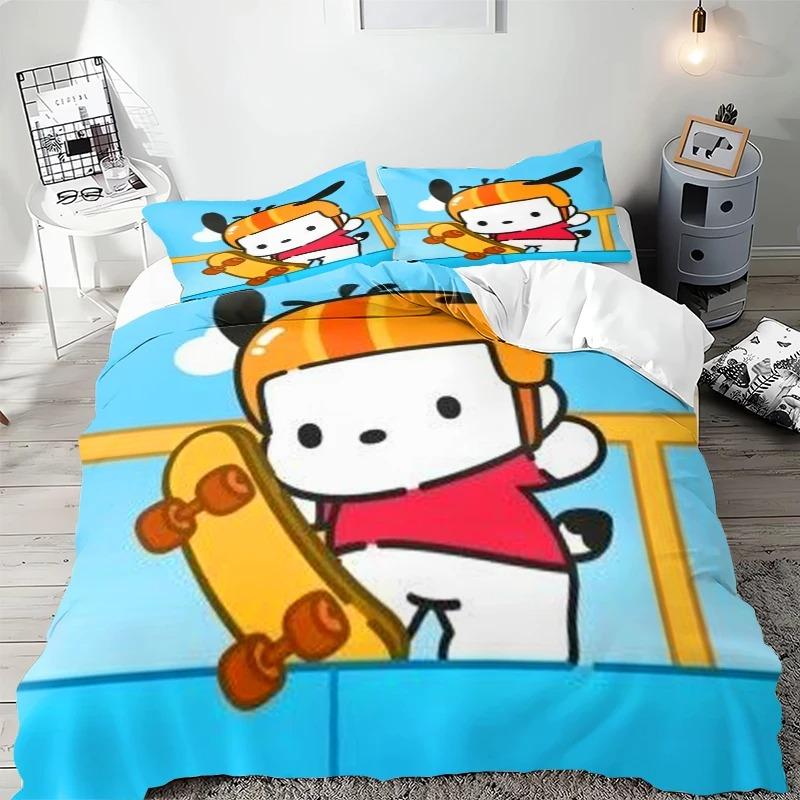 Постельное белье Sanrio Почакко Мультяшное Пододеяльник Покрывало Чехол на одеяло Наволочка Комплекты из 2-3 предметов Детский Взрослый Размер