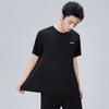 Мужские футболки Li Ning Черные с круглым вырезом Тонкие Прямой крой AHSU977-1