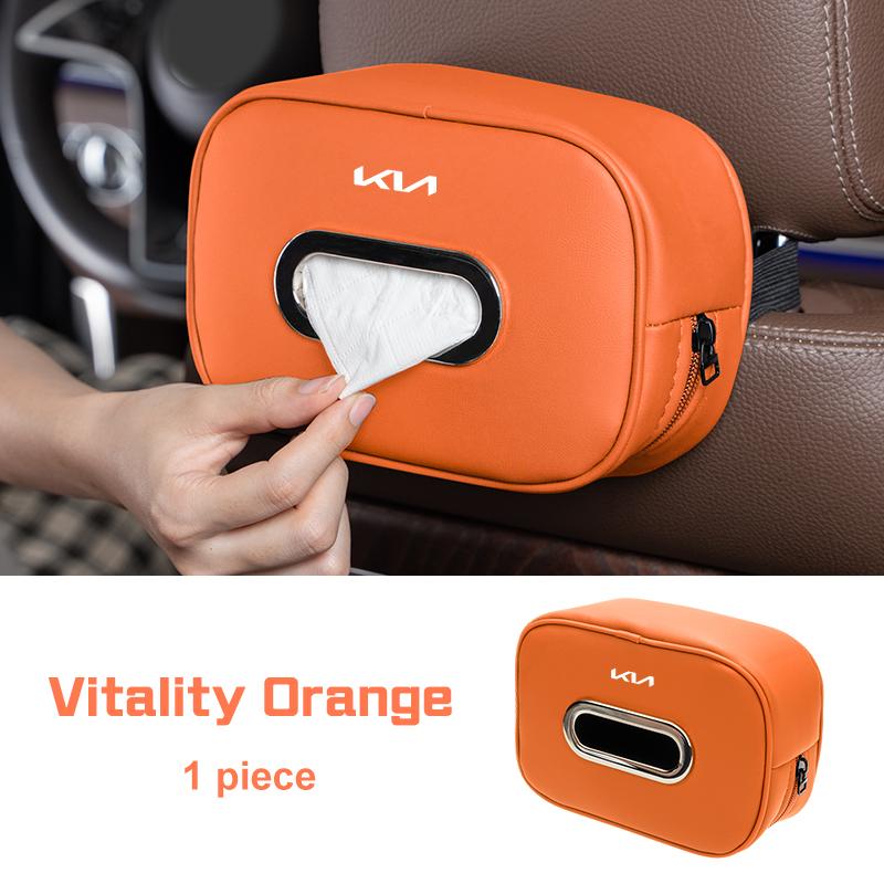 Microfiber Leather Car Tissue Box For KIA Rio K5 K2 K3 Sportage Ceed Sorento Picanto Stinger Soul GT Line Seat Back Storage Bag hbsp50