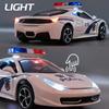 РУМ1:Масштаб 32 Модель полицейской машины Ferrari из сплава Световые и звуковые эффекты Литая игрушка для мальчиков детские игрушки подарок на день рождения игрушки для машины детские игрушки модель машины машина