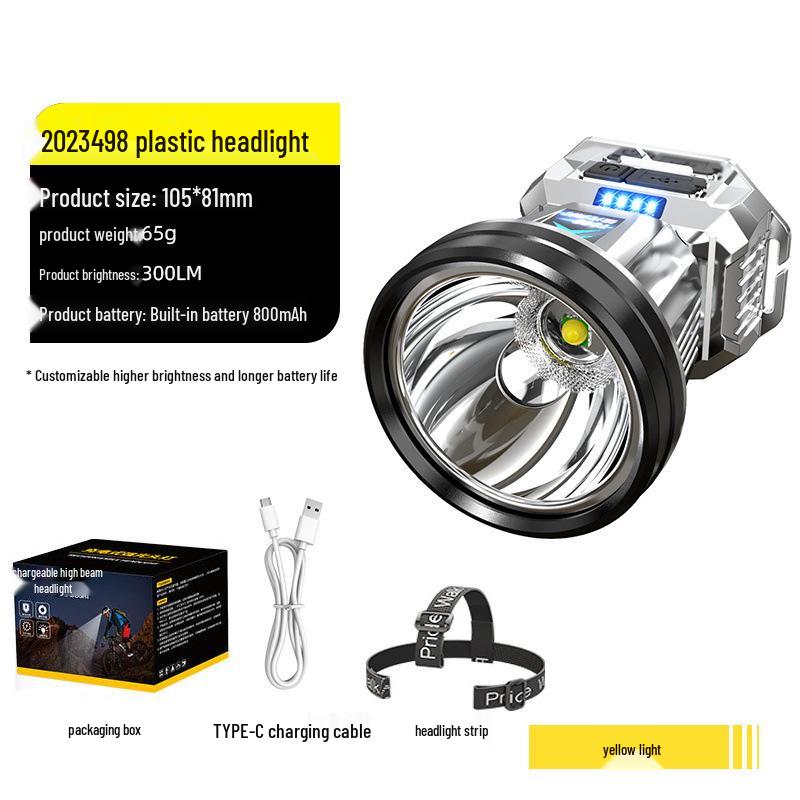 Светодиодный лазерный фонарь с двумя режимами света, перезаряжаемый налобный фонарь - Суперяркий, длительное время работы от аккумулятора, идеально подходит для ночной рыбалки