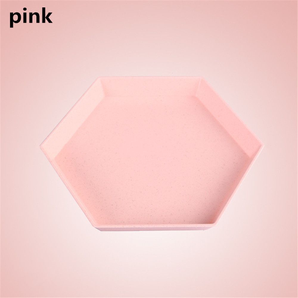 Столовая посуда Многофункциональные кухонные принадлежности Шестигранный поднос Десертные тарелки Пшеничная солома Сгущенка