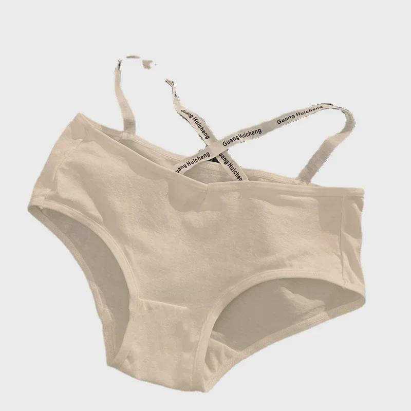 French Sports Sexy Mid-Waist Cotton Underwear for Women