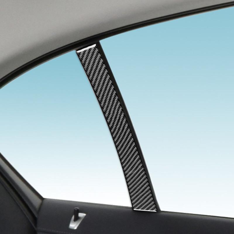 For BMW 7 Series G11 G12 2015- Real Carbon Fiber Sticker Rear window C-pillar Panel strip Car ide decorative Accessories