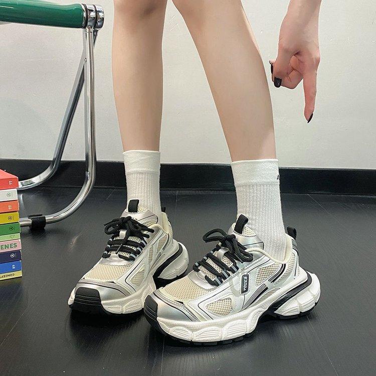 Daddy Shoes Women's Summer New Mesh Breathable Street Shot Fashion Colorblock Platform Sneaker Women