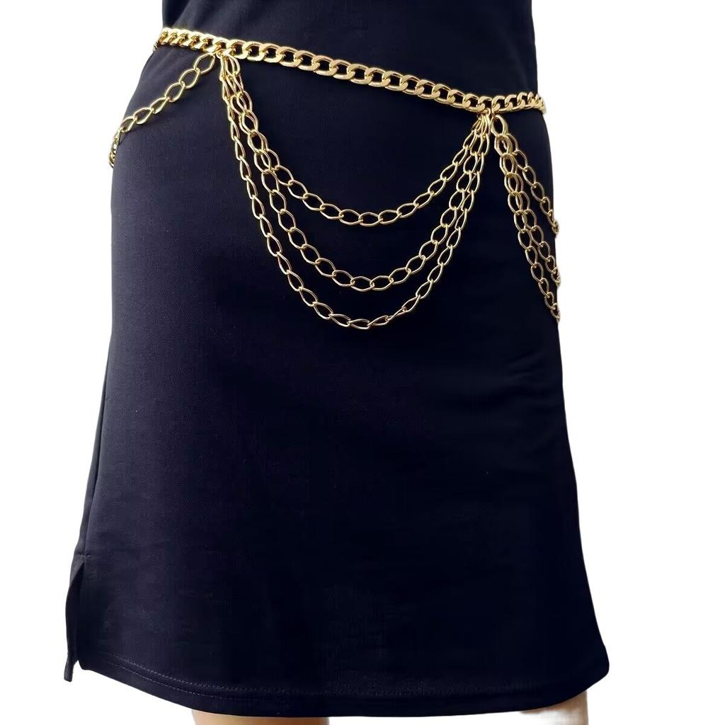 Металлическая многослойная цепочка на талию в стиле ретро, женская, высококлассная, сексуальная цепочка для тела