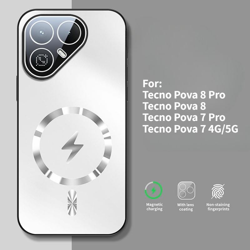Чехол для Tecno Pova 8 7 Pro 4G 5G Новый AG Матовый Молния Магнитный PC-TPU Чехол для Tecno Pova 8 Pro Ударопрочный Бампер Funda