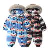 One Piece Snowsuit for Toddler Girls and Boys Hooded Waterproof Jumpsuits Overalls Snowsuits Kids Winter Warm Snowboard Coat Outdoor Jackets Ski Suits