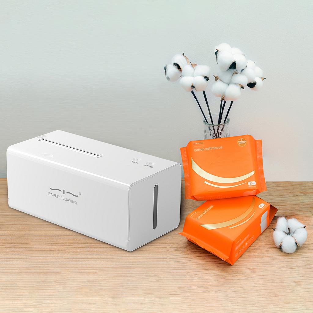 Smart Tissue Humidifier Tissue Heater Baby Wipe Warmer Built-in Battery UV Light with 2 Pack Soft