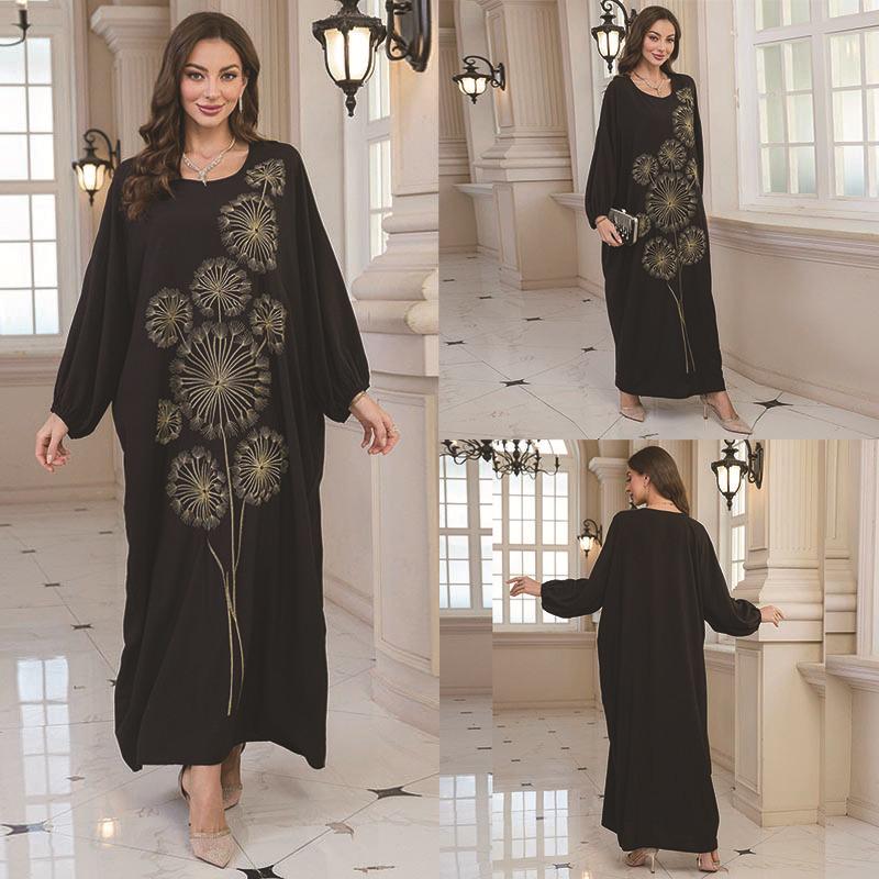 2025 European & American Cotton Embroidered Beach Cover-up Robe Style Dress