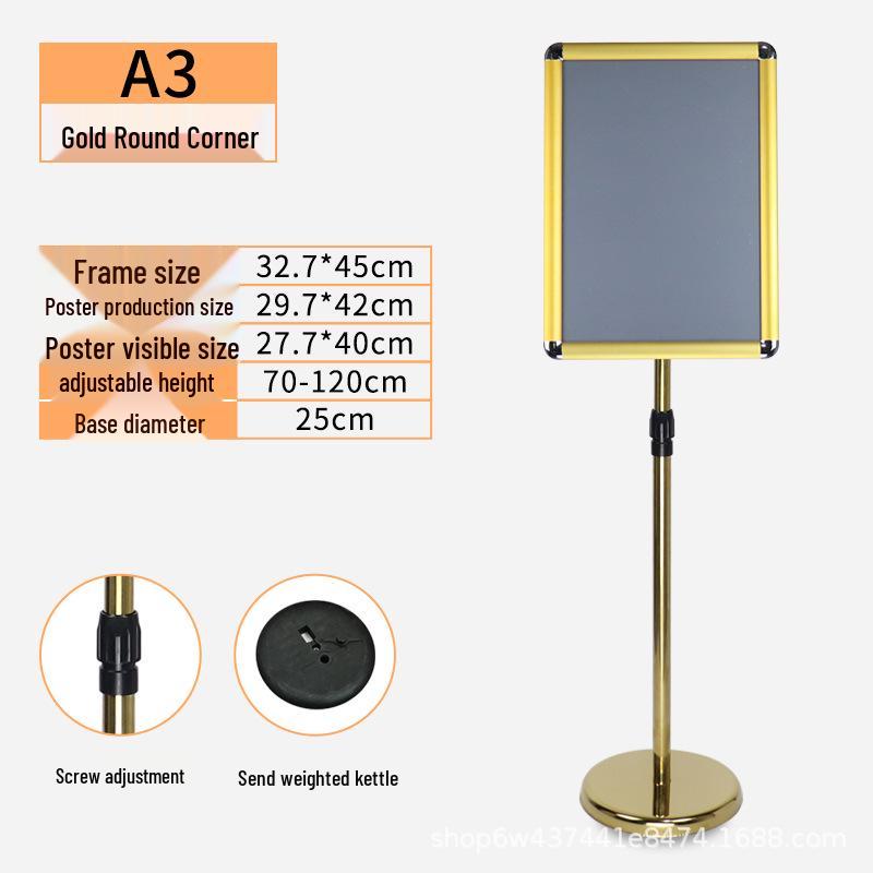 Stainless Steel Vertical Advertising Standee Display Stand for Hotels