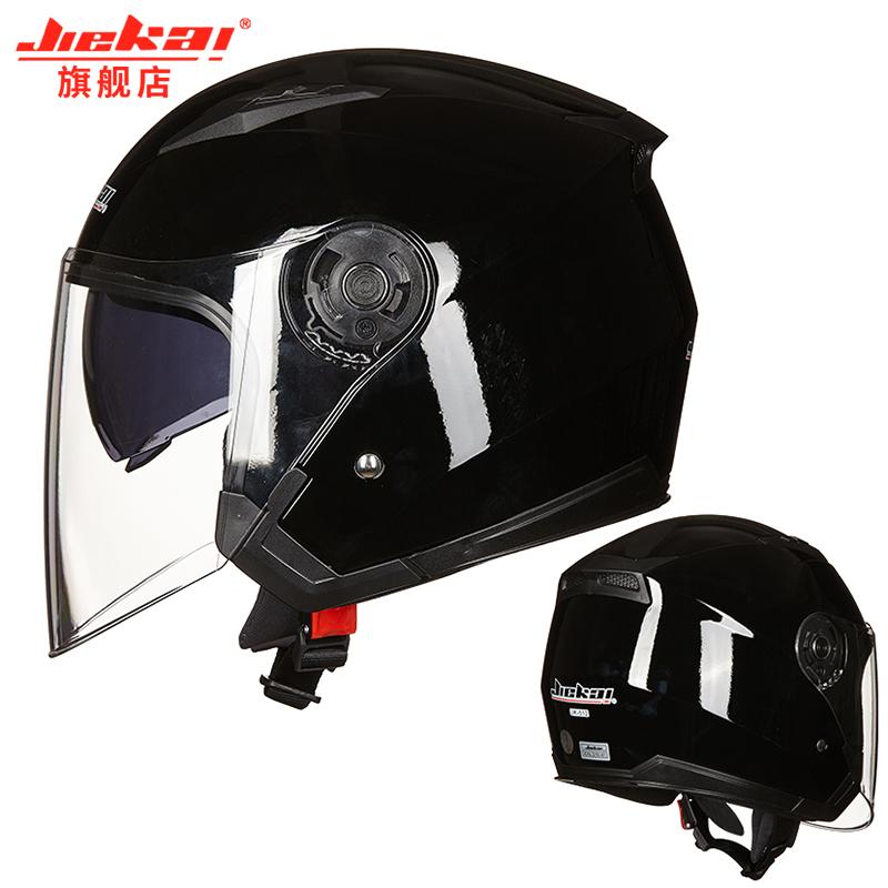 JIEKAI 512 Motorcycle Half Helmet Bike Highway Double Lens Visor Mirror Men's Lady Motorcycle Helmet 2018 Dot Abs 1KG