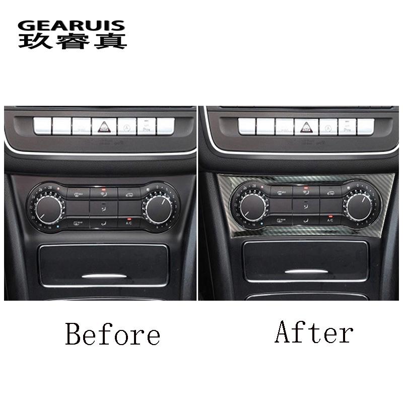 Автоаксессуары из углеродного волокна, крышки для управления розеткой для кондиционера, наклейки, отделка для Mercedes Benz A GLA CLA Class X156