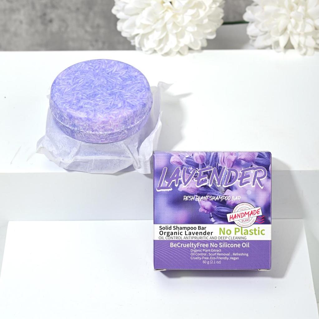 Lavender Essential Oil Shampoo Bar - Handmade, Oil-Control, Cleansing, Hair Decontamination Soap