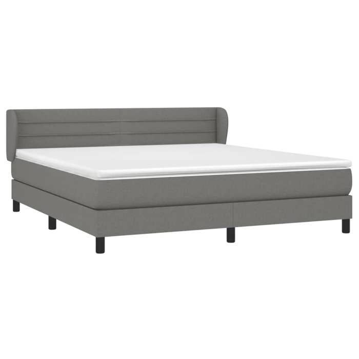 Maison Exclusive - Sommier à lattes de lit avec matelas Gris foncé 160x200cm Tissu