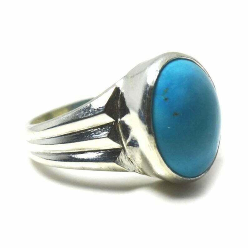 Кольцо из стерлингового серебра 925 пробы с натуральной бирюзой ручной работы, подарок, бесплатная доставка