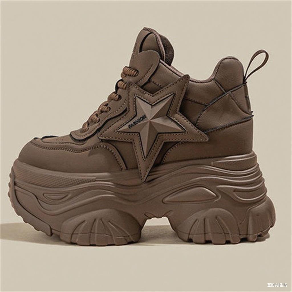 Ретро кроссовки высокой стоимости, новые осенние на платформе, маленькие повседневные модные женские туфли с внутренней танкеткой